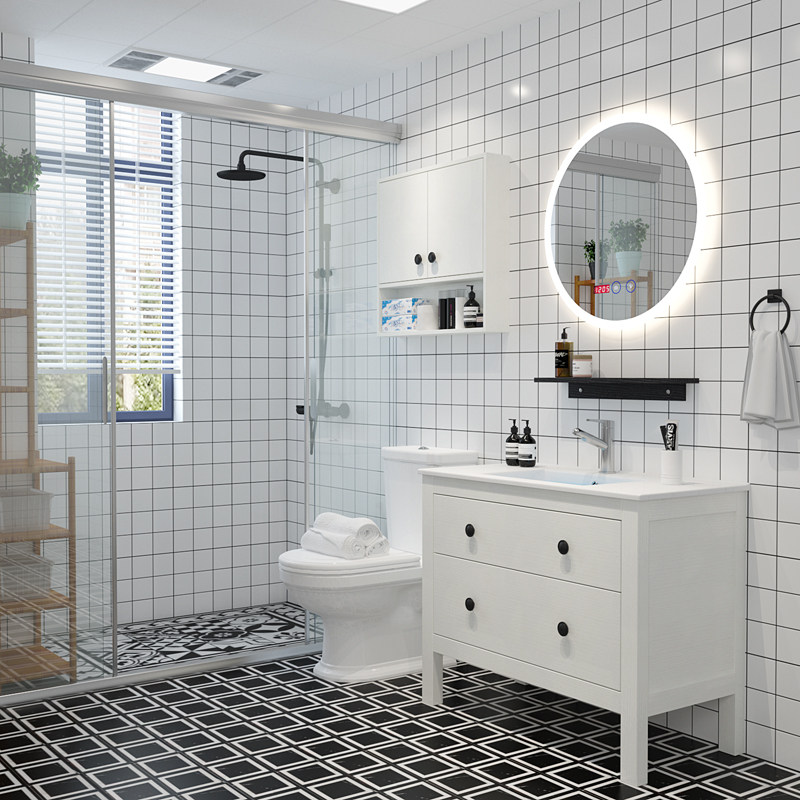 Smart Nordic Baths cabinet modern minimalist bath cabinet Dressing Room Wash-washbasin Washbasin Cabinet Combo