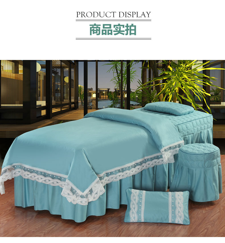 phục hồi đơn giản rắn màu bông denim bedspread quản lý làm đẹp da sau sinh đặc biệt cho đặc biệt vận chuyển Logo - Trang bị tấm ga chun bọc giường spa