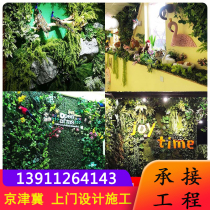 Plant wall simulation green wall outdoor green landscape project soft wall decoration in Beijing door design and installation