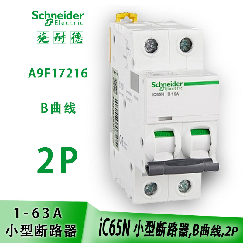 Schneider circuit breaker 2P B type two phase empty open IC65N small breaker home air switch 16A 25A
