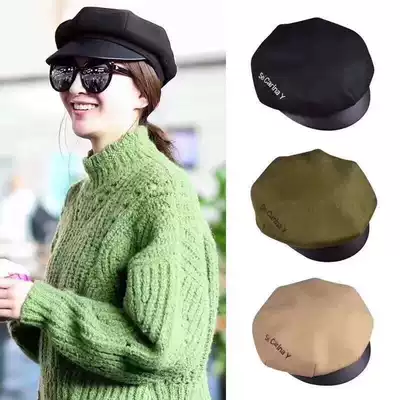 Sei Carina Y designer brand Qi Wei wide-brimmed beret temperament autumn and winter wild star same style
