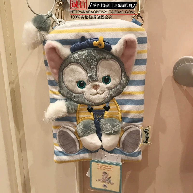 Loạt denim Duffy Shirley ngôi sao hoa hồng sương mèo họa sĩ túi Messenger gói điện thoại di động Thượng Hải Disney mua trong nước - Túi điện thoại