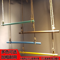 Clothing Store Rings Solid Wood Shop Window Clothes Hanger Show Rack Upper Wall Ceiling Clothes Rack Children Clothing Hanger Shelves Shelves