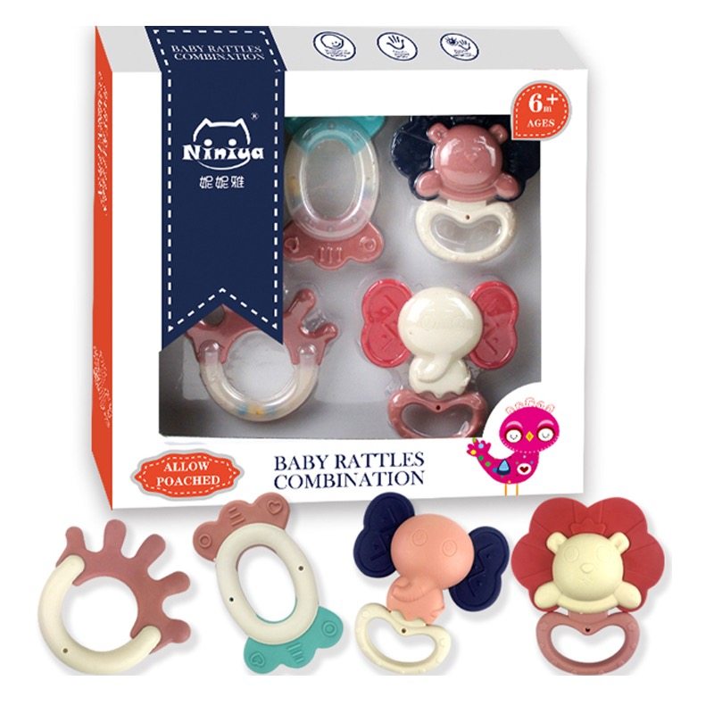 Baby Early to teach appeasement goodenware rocking bell beginner gift box sets to bite the glue toy