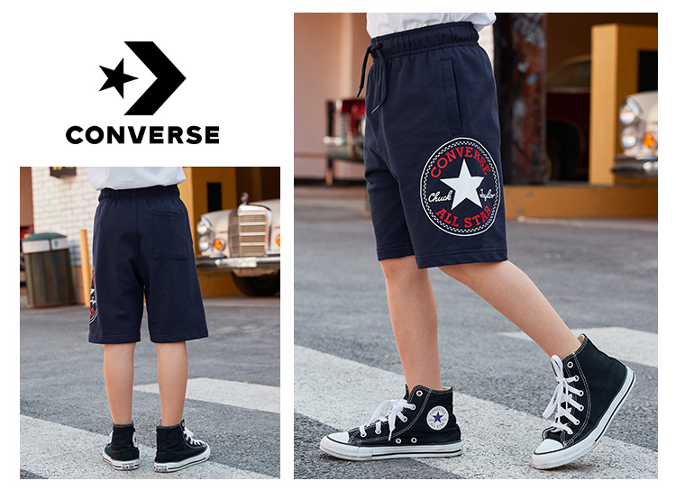 Converse 匡威  薄款儿童纯棉运动短裤 图5