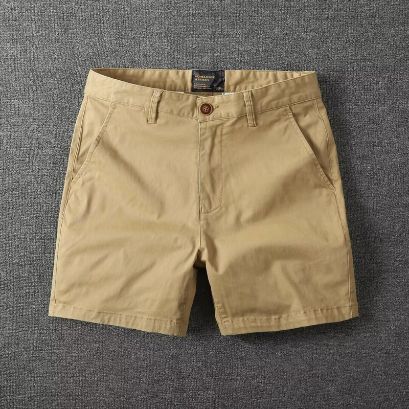 Men's Ultra-Short Shorts, Three-Quarter Length Beach Shorts, Summer Thin Versatile Casual Shorts, Pure Cotton 3/4 Length Shorts