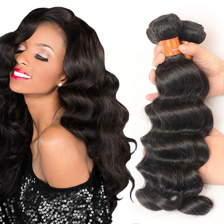 Loose Deep Wave Virgin Brazillian Human Hair Bundles with a wig-Taob