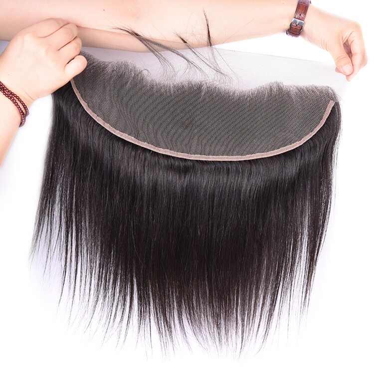 Ear to the ear lace frontal Closure Straight Human Hair 13 * 4 wigs-T