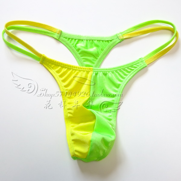 Quần nam Thong Sexy T T-Quần Ice Silk Túi trong suốt Hông rỗng Tóm tắt eo thấp T-173 các loại quần lót nam