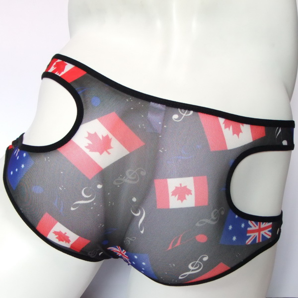 Tóm tắt Giới tính nam Tình yêu Quần Thong Sao nam Openwork Lưới Slim Eo thấp Quần lót trong suốt T-216 - G-string lọt khe nam