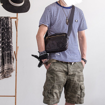 Buried not rotten Japanese male leather underarm bag import head layer tanned cowhide shoulder bag men and women mobile phone bag B145