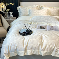 JERYOUN can light luxury 100 AUMAN cotton four piece high end embroidery all cotton bedding
