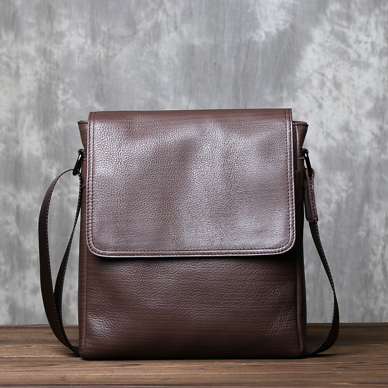 Title 6, Head Layer Cowhide Vertical Crossbody Bag, High...