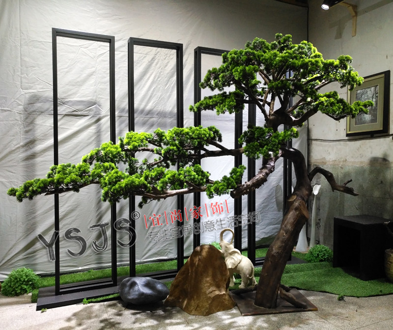 Dry landscape simulation welcome pine Arhat pine bonsai pine model house soft decoration shopping mall hotel landscaping Japanese Zen pine