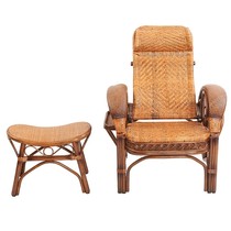 Chinese-style recliner dual-purpose adult rattan chair lunch break sleeping chair balcony room folding chair backrest leisure chair