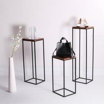 New product] Clothing store window display stand shoe bag bag display decoration props shelf high and low table flow table Chen