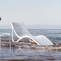 Beach single casual deck chairs net red hotel courtyard villa homestay pool rattan woven outdoor bed combination