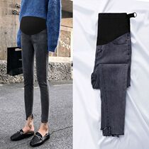 Pregnant women pants Spring and Autumn wear small feet jeans black autumn trousers autumn leggings summer Women thin models