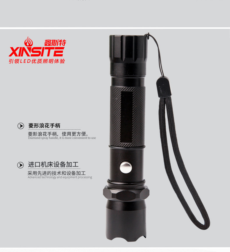 Đặt đèn led nhôm cố định tập trung cố định sạc ngoài trời chiếu sáng tầm xa đèn pin siêu sáng đội đầu