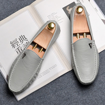 European Station Genuine Leather Bean shoes Mens spring autumn new soft bottom breathable leather shoes Inn One foot pedal sloth casual Korean version