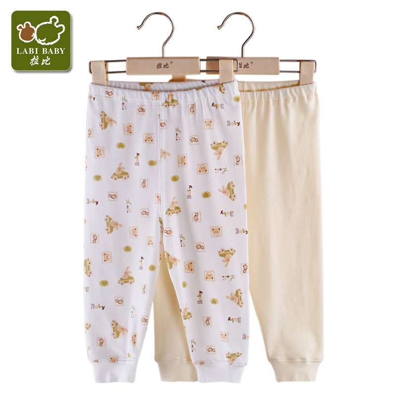 Rabbi pants (2 pieces) happy bear spring and autumn double-sided cloth baby children's trousers underwear