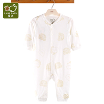 Rabbi Underwear Baby Baby Spring New Bifacial Cloth Crawling Suit Bears Imprint Full-Open One-piece Khaclothes