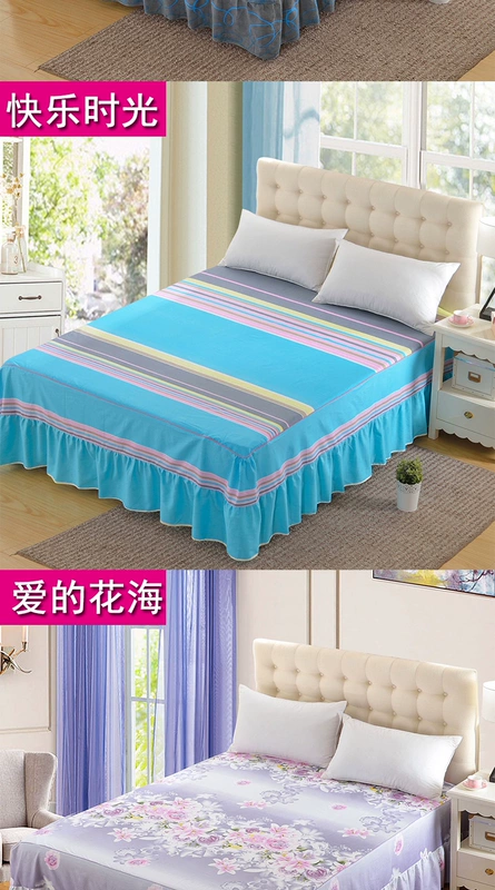 Bộ đồ giường bằng vải cotton một mảnh trải giường bằng vải trải giường 1,8 m 1,5m Bộ đồ giường bằng vải lanh chống trượt