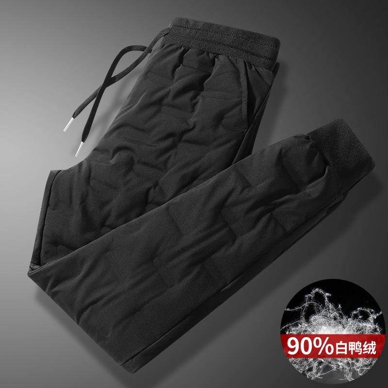Winning Sky Dragon Winter Down Pants Men's Pants Anti-Chill Cotton Pants Thickening Style Outdoor Warm Outside Wearing Duck Suede Pants