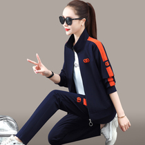Spring 2021 Tide brand sportswear suit womens new Korean fashion loose size sweater casual three-piece set