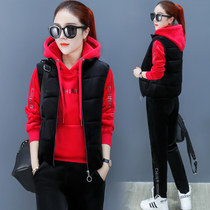 Golden Velvet Sports Set Women 2021 Winter New Korean Fashion Thick Warmest Sweater Sweater