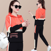 2021 new casual set female spring and autumn Korean fashion pullover hooded sweater sportswear womens two-piece set