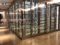 Wine cabinet rose gold New Light Villa clubhouse stainless steel red wine cabinet basement wine cellar KTV wine rack custom