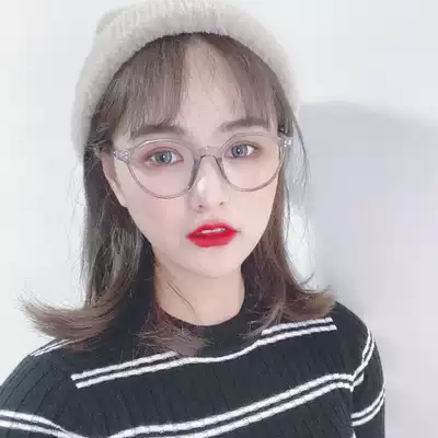 2020 new square black frame glasses Net red plain thin irregular anti blue light rimmed glasses lovers