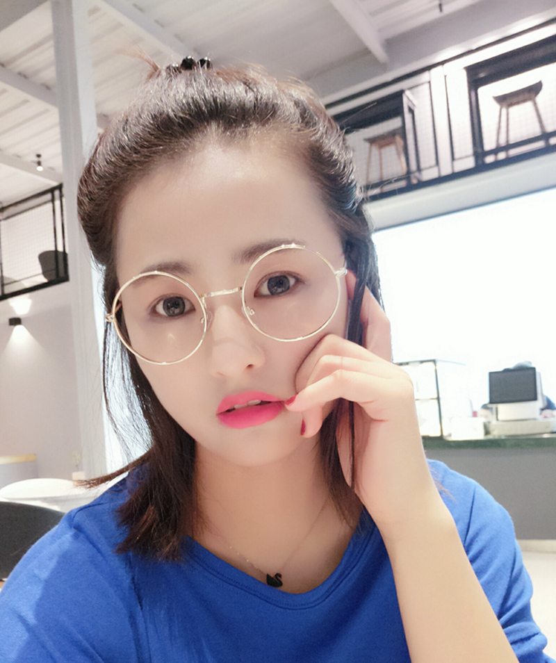 LIN nhỏ phẳng gương tròn kim loại khung kính retro trang trí kính cận thị kính nam và nữ gió đại học tròng kính
