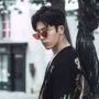 Ngôi sao Jing Boran với kính râm kim loại retro xu hướng hip hop mắt mèo kính đại dương kính râm cá tính nữ kính chống ánh sáng xanh