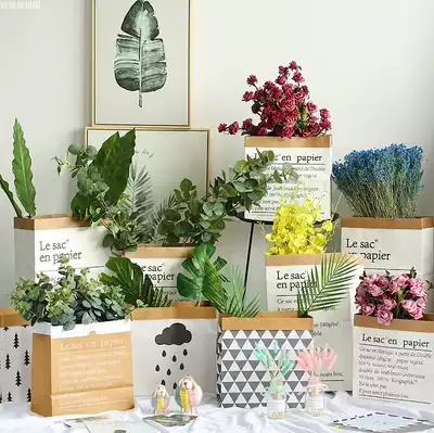 Kraft paper bag Nordic storage bag ins Photo props Shooting background Clothing Photography Decoration Decoration Accessories