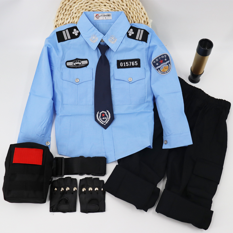 Children's small traffic police uniform black cat sheriff police officer uniform National Day six one kindergarten role-playing uniform autumn style