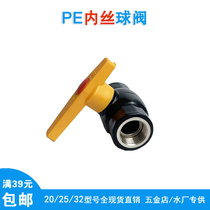 PE inner wire ball valve 4 points steel core valve switch 20 25 internal thread gate valve double inner tooth wire 6 points 1 inch pipe piece