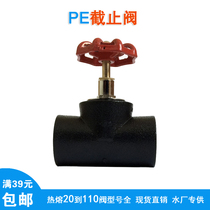 PE stop valve 25 32pe pipe switch valve copper valve core hot melt 4 points 6 points 1 inch tap water pipe joint accessories