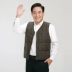 Áo vest trung niên nam trung niên ấm áp áo cotton mùa thu và mùa đông áo vest cotton cũ cộng với áo vest nhung bố ao ghi le Áo vest cotton