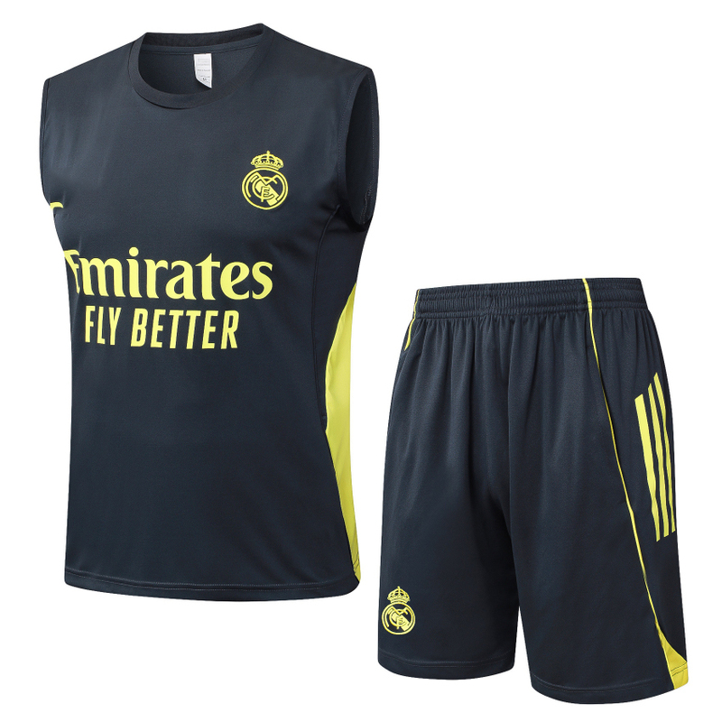 Real Madrid Dark Gray Training Football Jersey Summer Breathable Match Uniform New Team Uniform Men's Fan Version D2597
