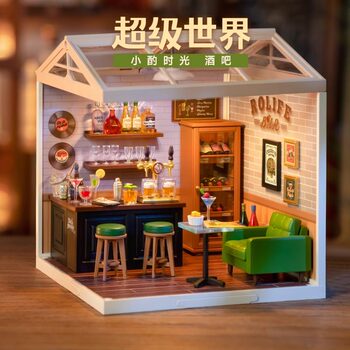 Ruotai Ruolai Super World Bar Educational Building Blocks DIY House Children's New Year Gift for Girls