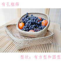  Bamboo woven perforated sieve Handmade green bamboo round dustpan Farmers flying drying bamboo plate large coarse hole drying basket