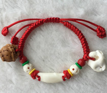 Baby Baby Baby Folk Shock Bracelet Zodiac Peach Core Pig Shock Bone Black Dog Tooth Peach Wood Red Rope Bracelet Bracelet Bracelet