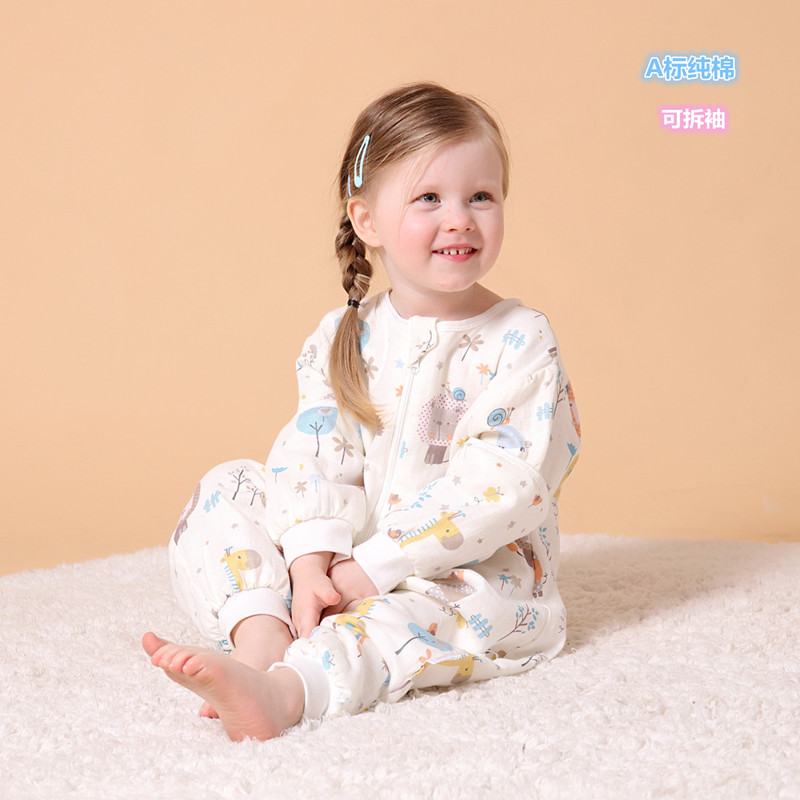 Baby sleeping bag autumn and winter cotton thin four or six layers of gauze baby spring and autumn children kick-proof four seasons general