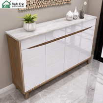 Nordic solid wood shoe cabinet Simple modern entrance foyer cabinet Household door partition cabinet Large capacity balcony locker