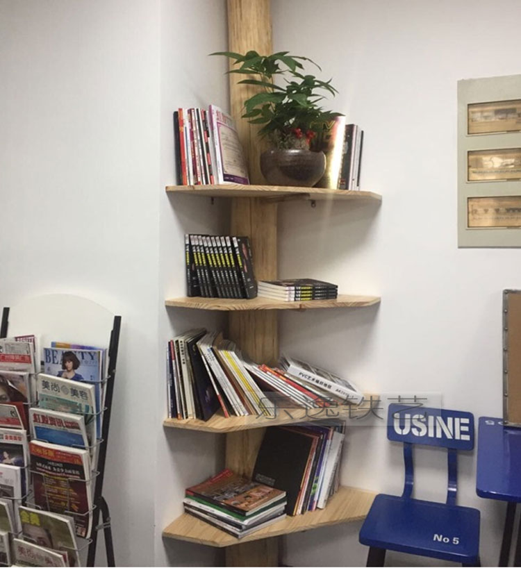 Giá đỡ cây gỗ chắc chắn kệ sách phòng khách sáng tạo khung gỗ đơn giản nhỏ tủ sách sàn nhiều lớp tủ gỗ hiện đại - Kệ kệ đựng sách