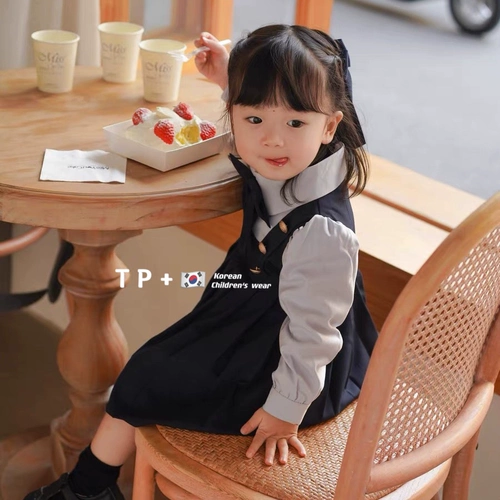 Осеннее детское платье, рубашка, юбка, детский комплект, наряд маленькой принцессы