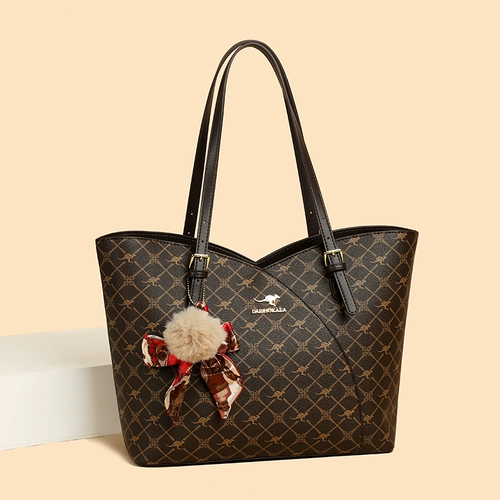 袋鼠 Вместительная и большая сумка через плечо, сумка на одно плечо, из натуральной кожи, изысканный стиль, в западном стиле