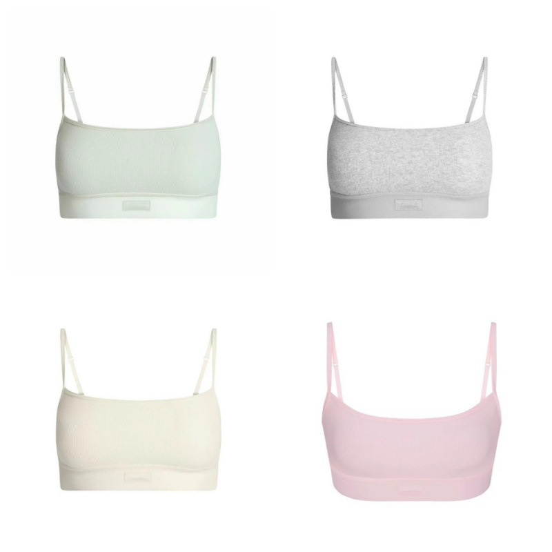 Skims Kardashian New Model Cotton Rib Scoop Cotton Ribbed Short Camisole Top Skims Kardashian New Model Cotton Rib Scoop Cotton Ribbed Short Camisole Top